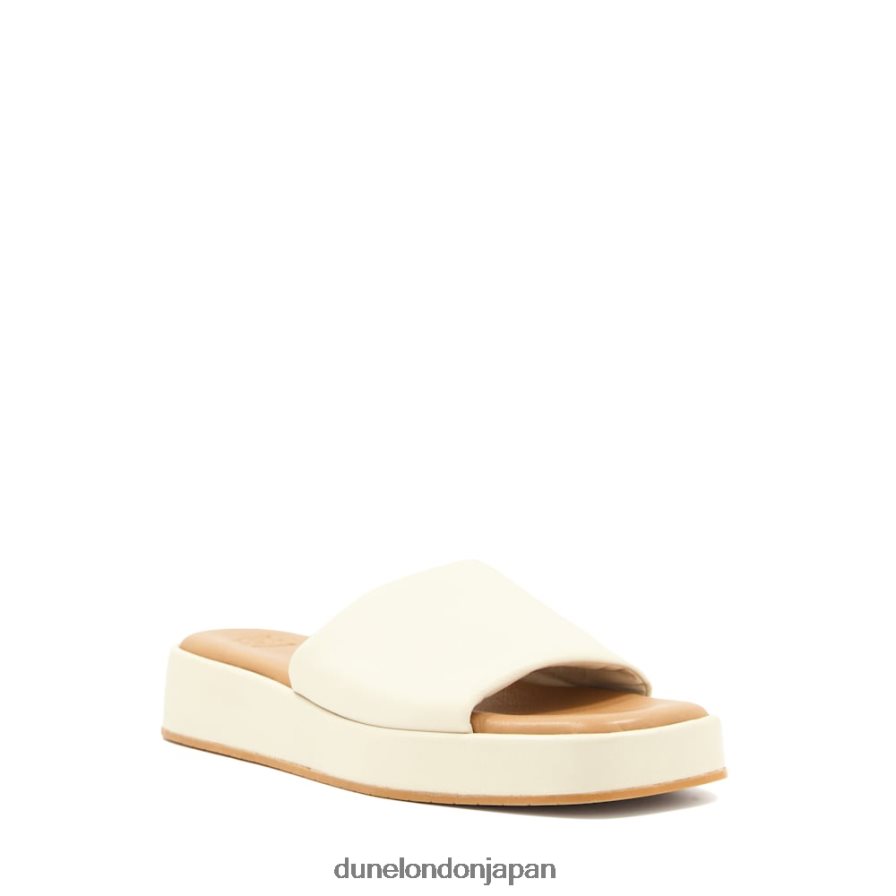 ラリー オープントゥ フラットフォーム スライド 生成り 女性 Dune London 4JB82R583