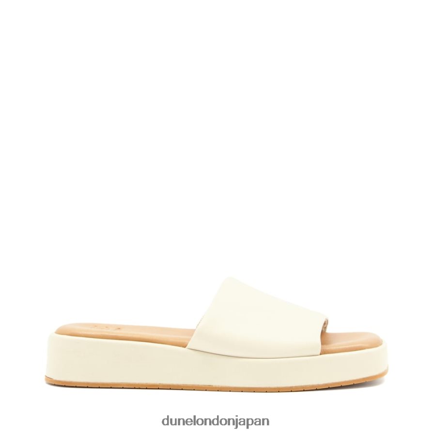 ラリー オープントゥ フラットフォーム スライド 生成り 女性 Dune London 4JB82R583