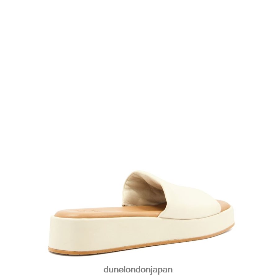 ラリー オープントゥ フラットフォーム スライド 生成り 女性 Dune London 4JB82R583