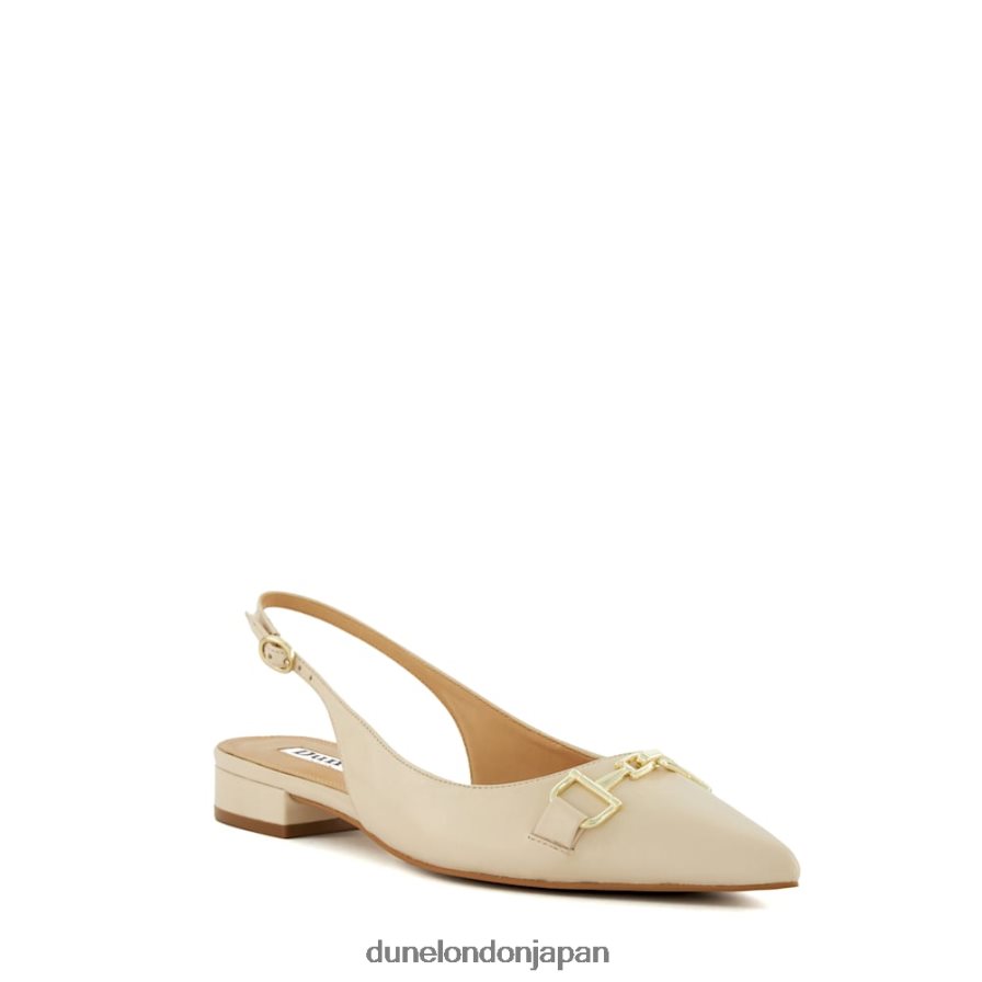 希望に満ちた スナッフルトリム フラットスリングバックパンプス 生成り 女性 Dune London 4JB82R584