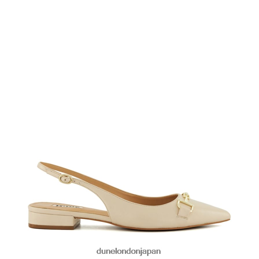 希望に満ちた スナッフルトリム フラットスリングバックパンプス 生成り 女性 Dune London 4JB82R584