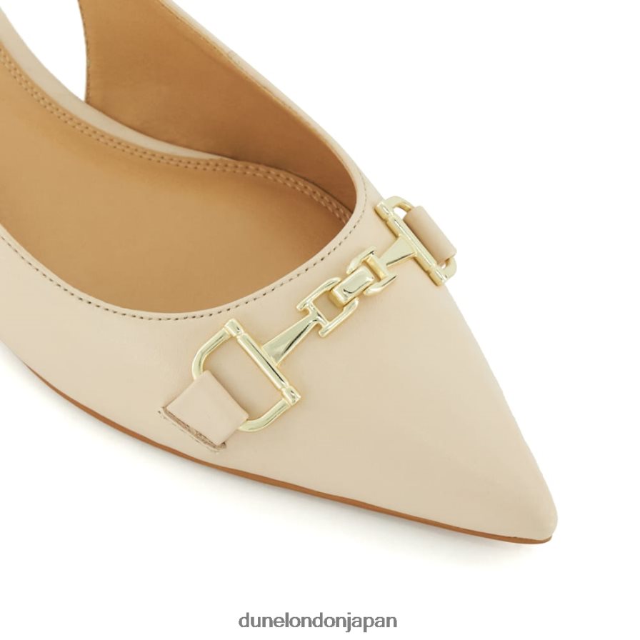 希望に満ちた スナッフルトリム フラットスリングバックパンプス 生成り 女性 Dune London 4JB82R584