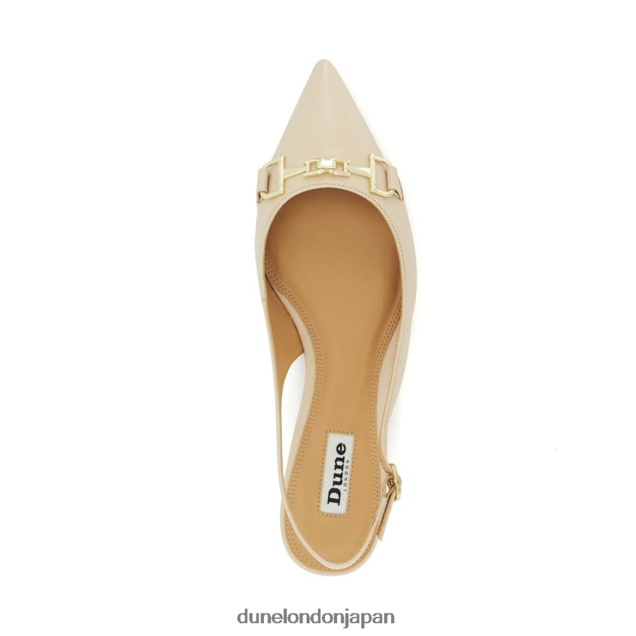 希望に満ちた スナッフルトリム フラットスリングバックパンプス 生成り 女性 Dune London 4JB82R584