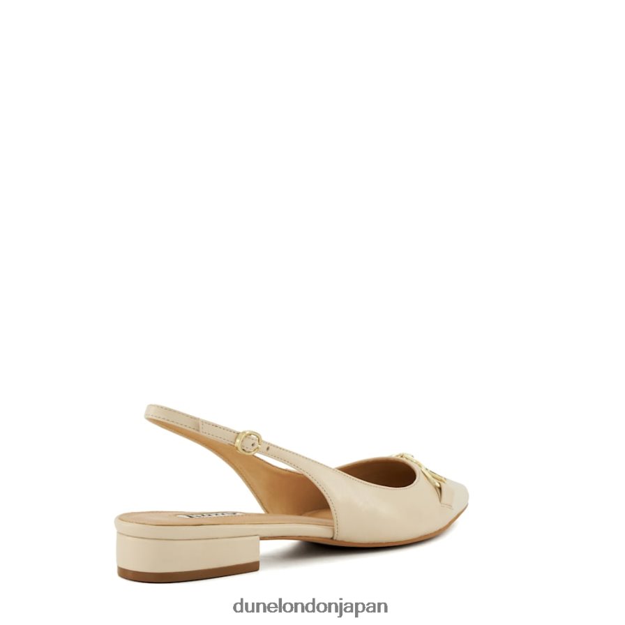 希望に満ちた スナッフルトリム フラットスリングバックパンプス 生成り 女性 Dune London 4JB82R584