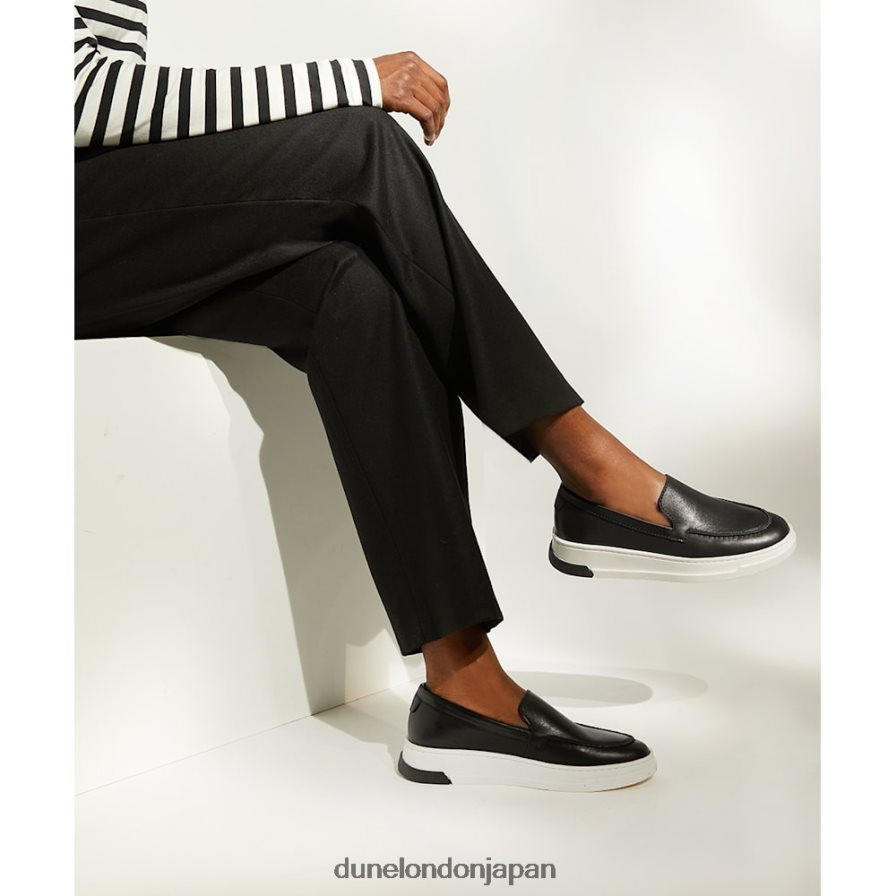 生成する ウェッジヒール ローファー 黒 女性 Dune London 4JB82R590