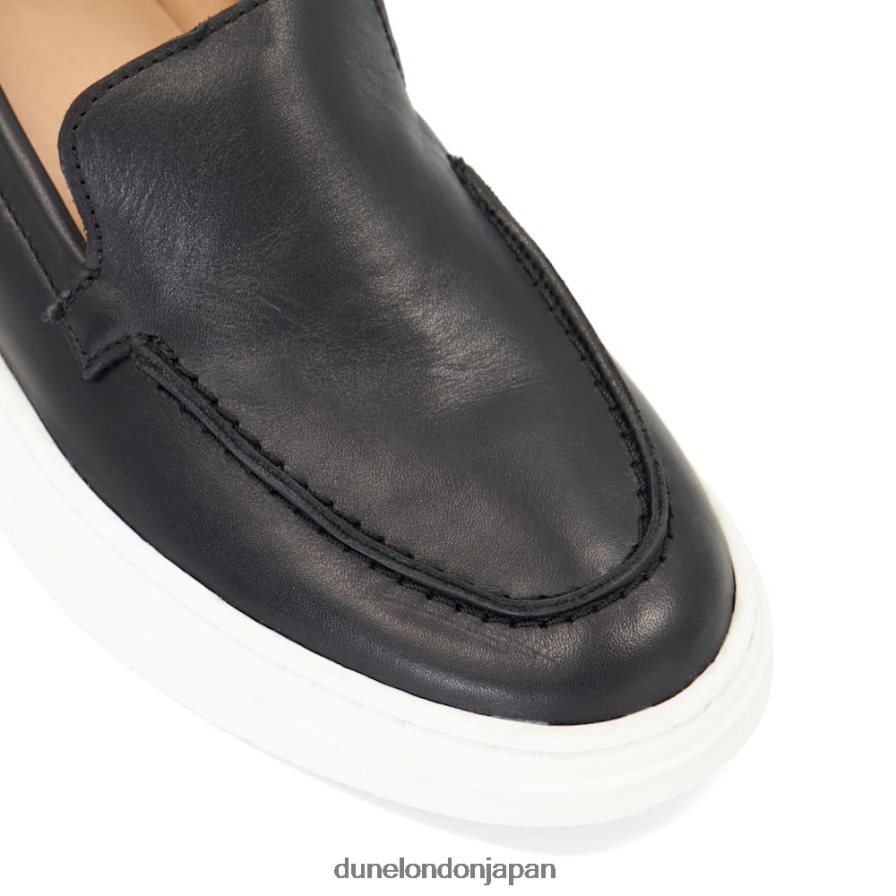 生成する ウェッジヒール ローファー 黒 女性 Dune London 4JB82R590