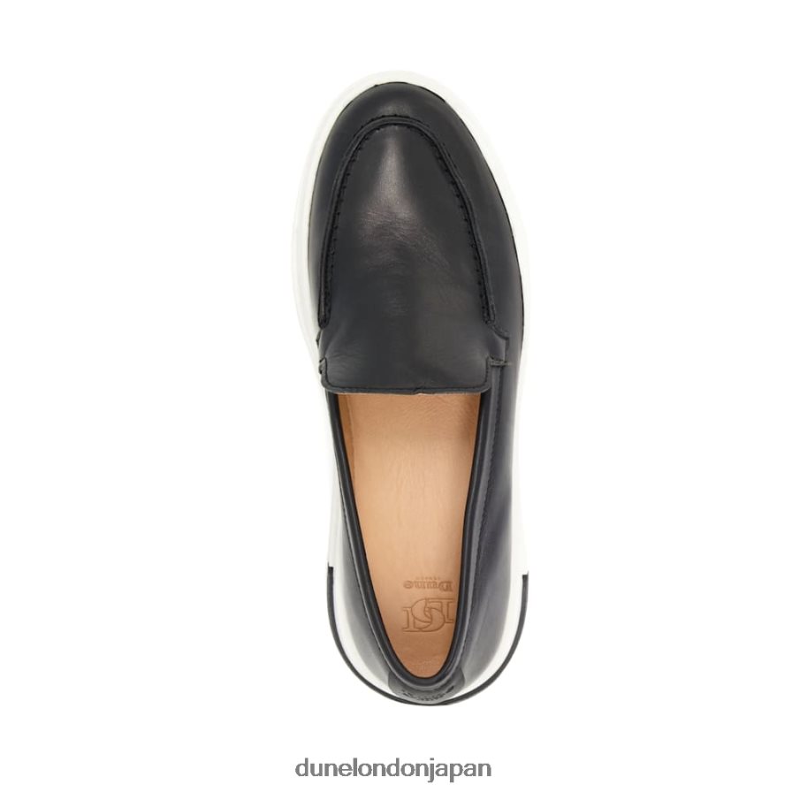 生成する ウェッジヒール ローファー 黒 女性 Dune London 4JB82R590