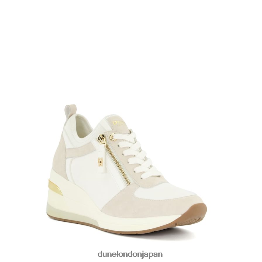 エイリン ウェッジ レースアップスニーカー クリーム 女性 Dune London 4JB82R591