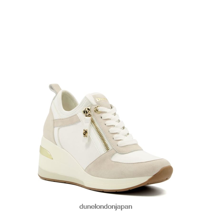 エイリン ウェッジ レースアップスニーカー クリーム 女性 Dune London 4JB82R591