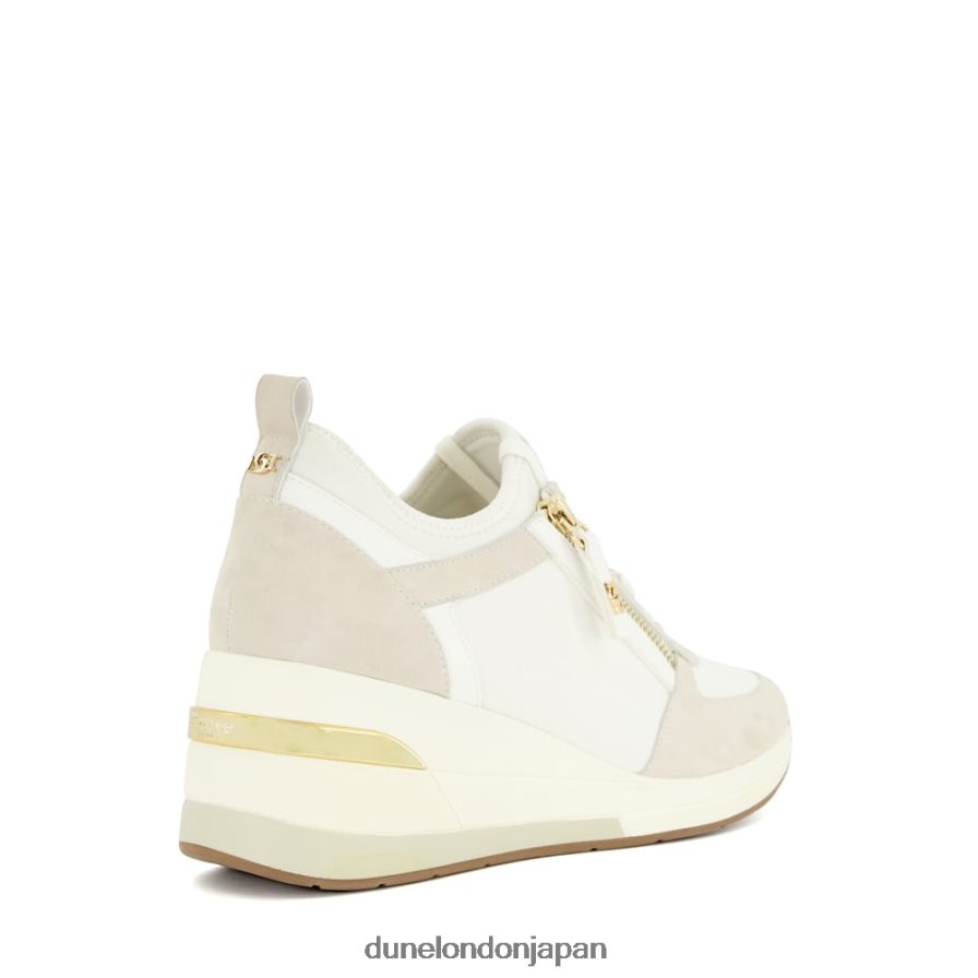 エイリン ウェッジ レースアップスニーカー クリーム 女性 Dune London 4JB82R591