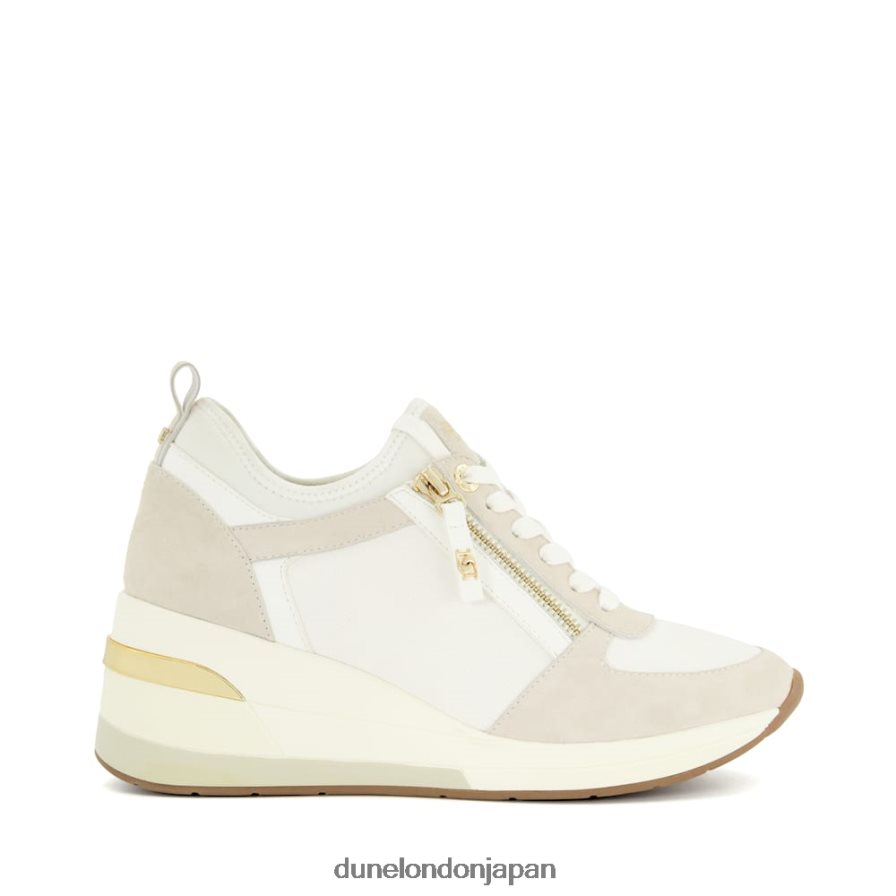 エイリン ウェッジ レースアップスニーカー クリーム 女性 Dune London 4JB82R591