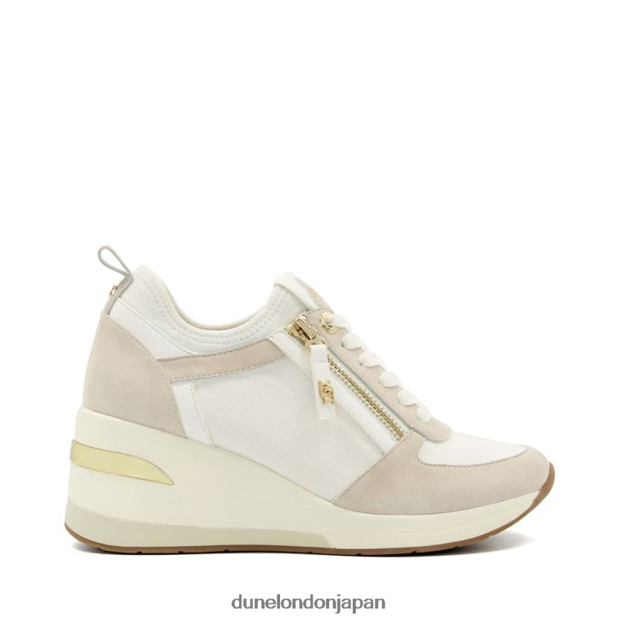 エイリン ウェッジ レースアップスニーカー クリーム 女性 Dune London 4JB82R591