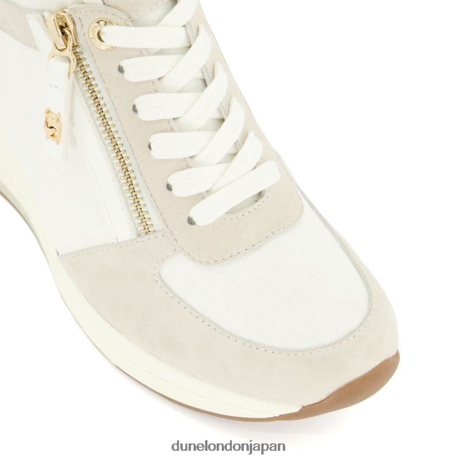 エイリン ウェッジ レースアップスニーカー クリーム 女性 Dune London 4JB82R591