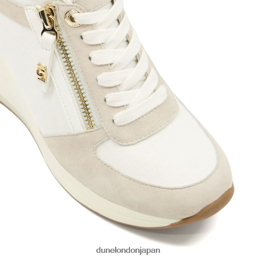 エイリン ウェッジ レースアップスニーカー クリーム 女性 Dune London 4JB82R591