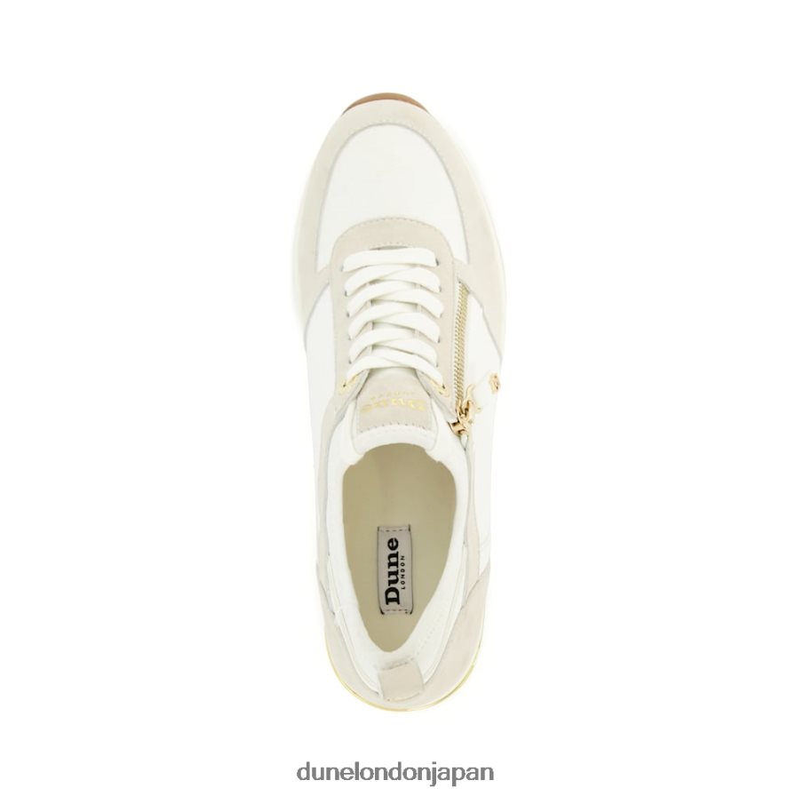 エイリン ウェッジ レースアップスニーカー クリーム 女性 Dune London 4JB82R591