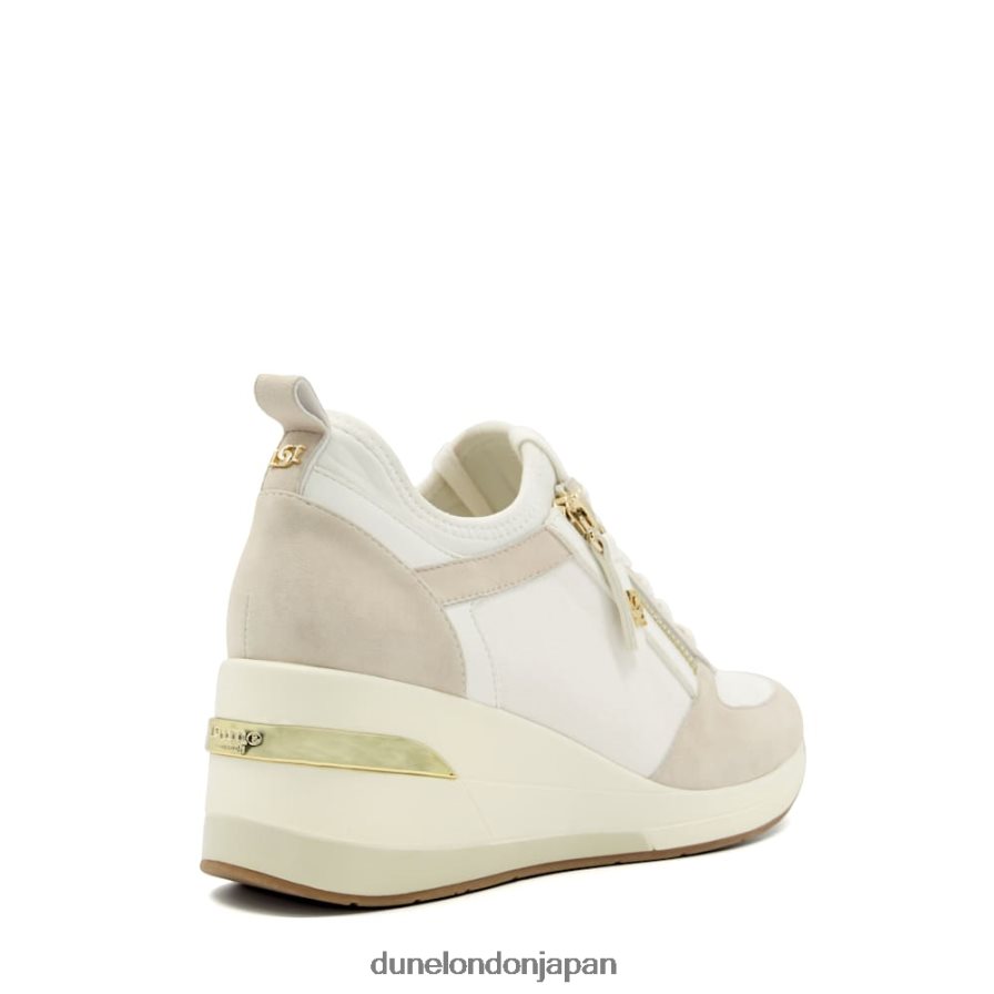 エイリン ウェッジ レースアップスニーカー クリーム 女性 Dune London 4JB82R591