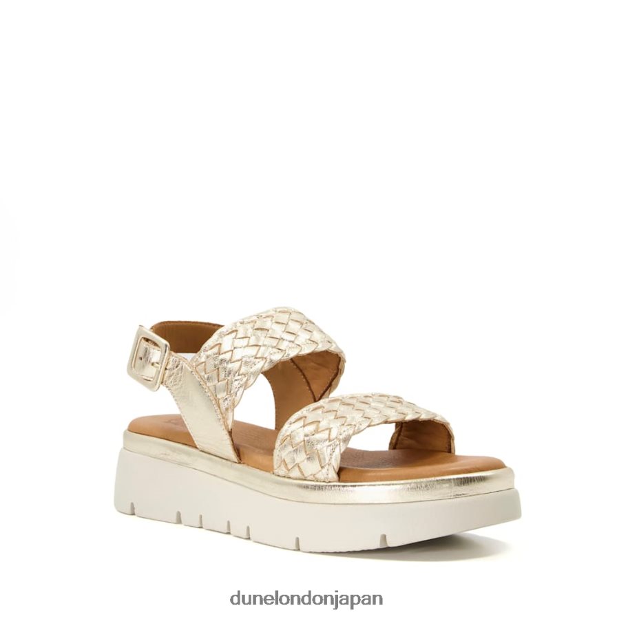 ロリス フラットフォームサンダル 金 女性 Dune London 4JB82R597