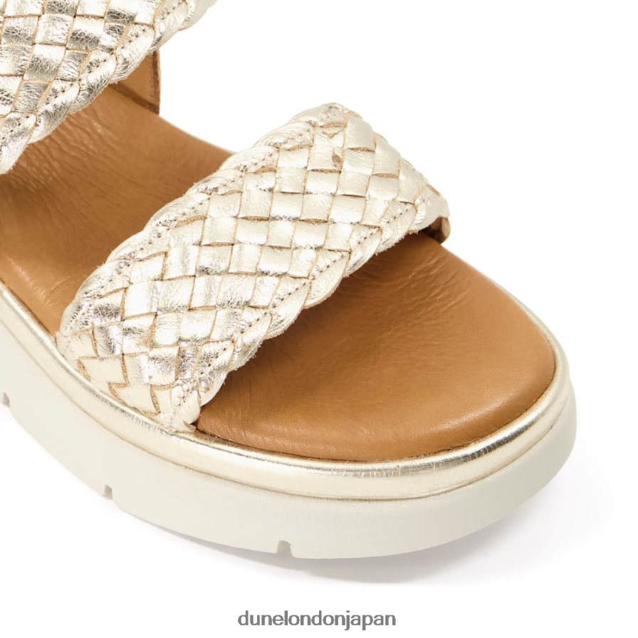 ロリス フラットフォームサンダル 金 女性 Dune London 4JB82R597