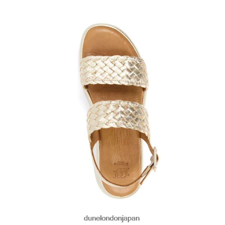 ロリス フラットフォームサンダル 金 女性 Dune London 4JB82R597