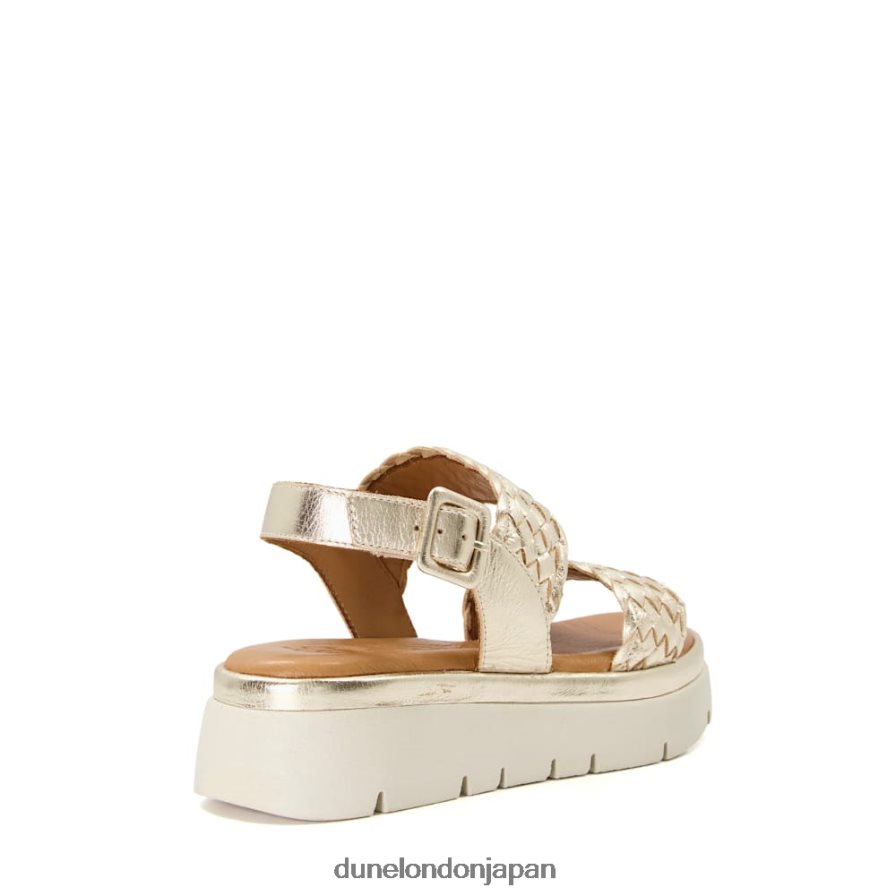 ロリス フラットフォームサンダル 金 女性 Dune London 4JB82R597