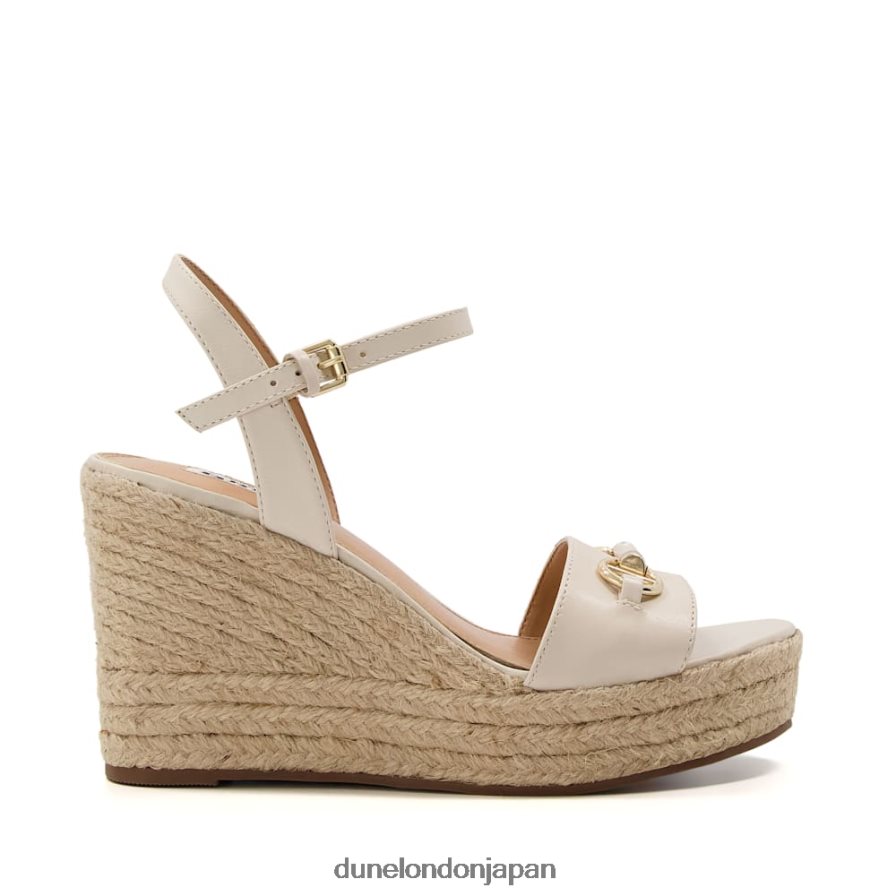 カイ スナッフルトリム レザー エスパドリーユ ウェッジ 生成り 女性 Dune London 4JB82R599