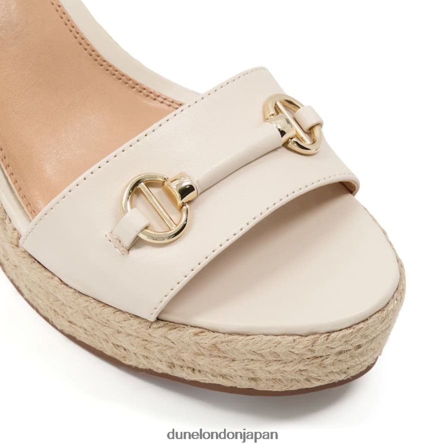 カイ スナッフルトリム レザー エスパドリーユ ウェッジ 生成り 女性 Dune London 4JB82R599