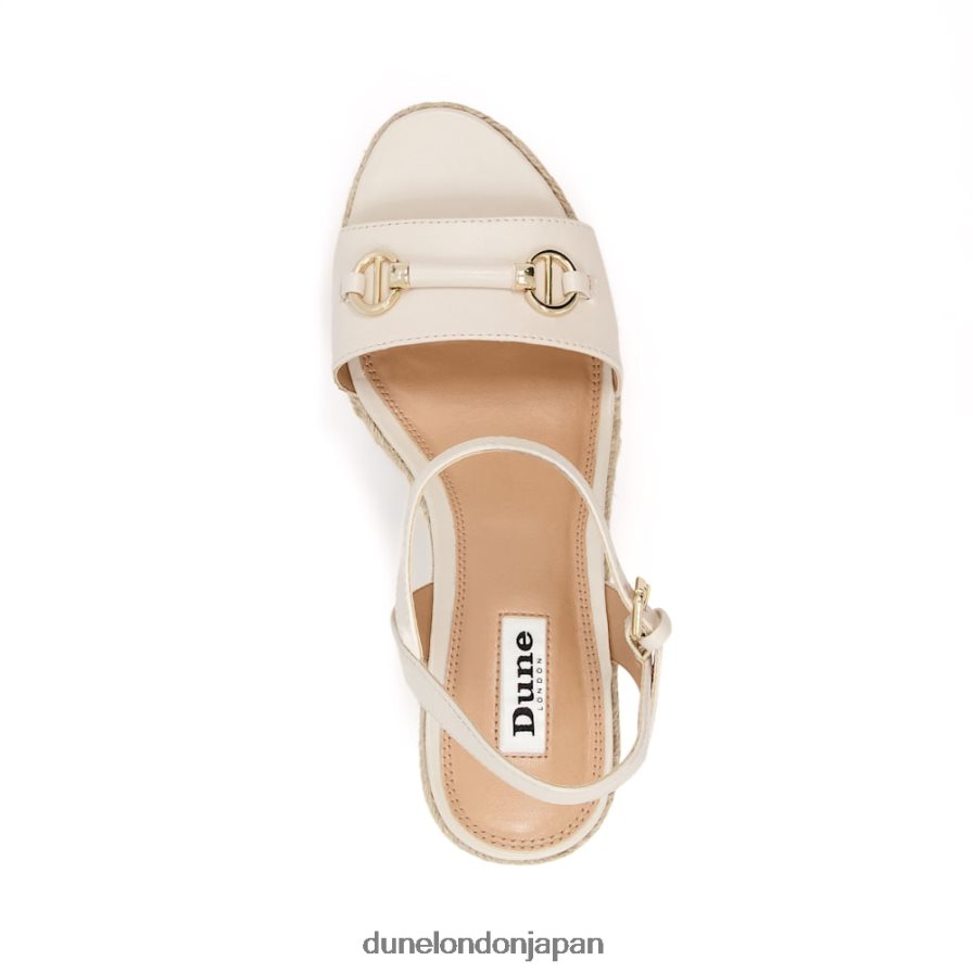 カイ スナッフルトリム レザー エスパドリーユ ウェッジ 生成り 女性 Dune London 4JB82R599