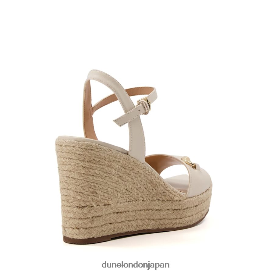 カイ スナッフルトリム レザー エスパドリーユ ウェッジ 生成り 女性 Dune London 4JB82R599