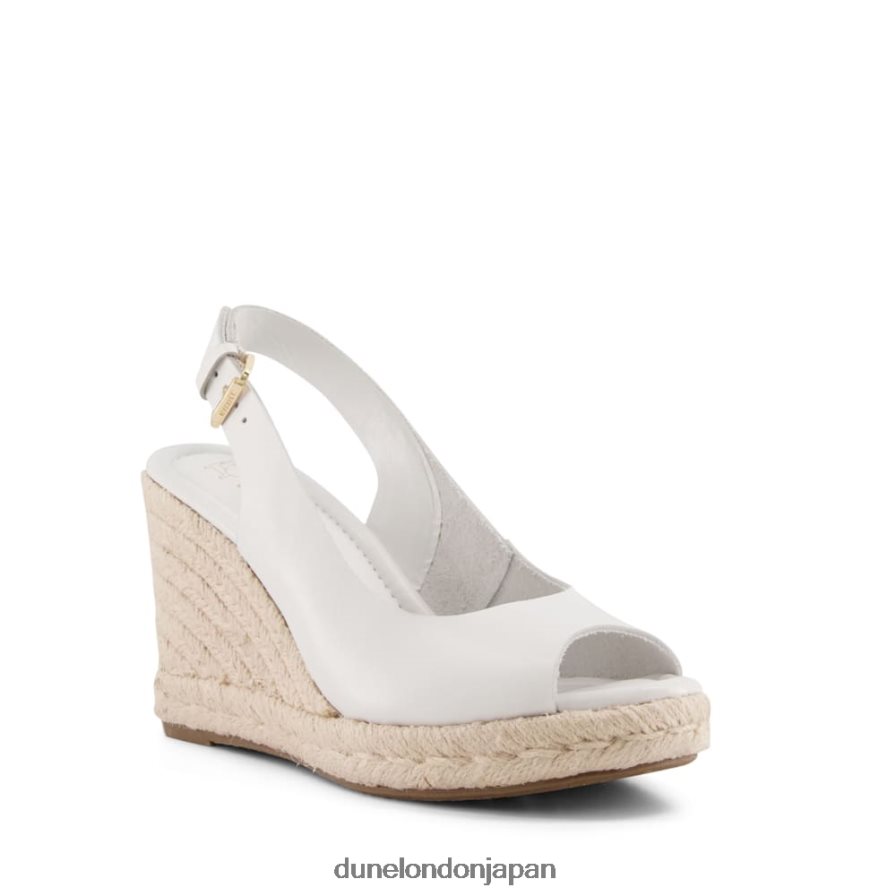キミー ピープトゥウェッジ 白 女性 Dune London 4JB82R601