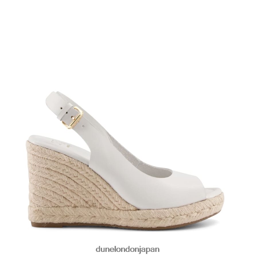 キミー ピープトゥウェッジ 白 女性 Dune London 4JB82R601