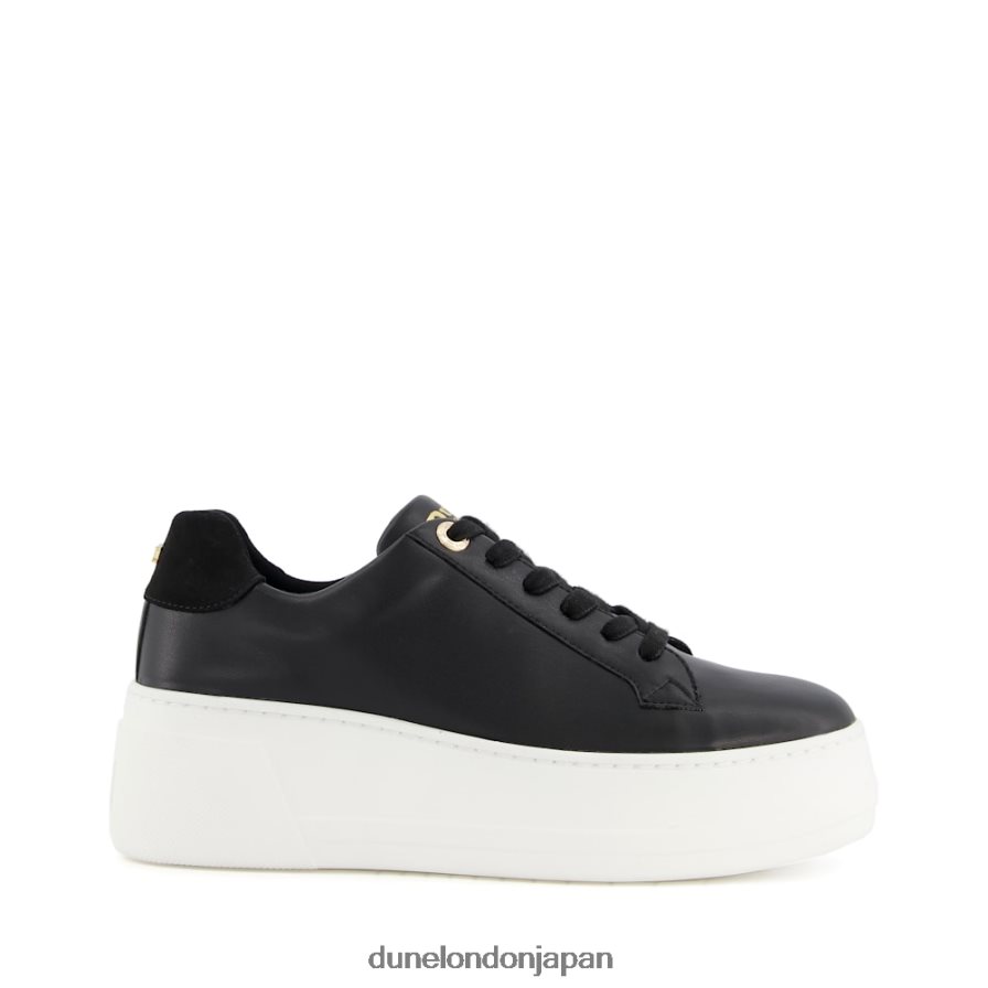 エピソード レースアップ フラットスニーカー 黒 女性 Dune London 4JB82R602