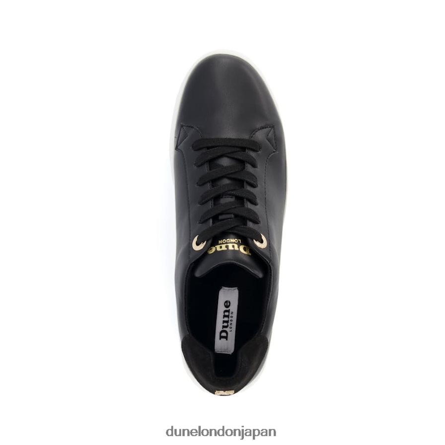 エピソード レースアップ フラットスニーカー 黒 女性 Dune London 4JB82R602