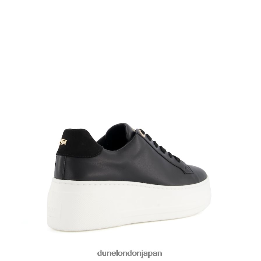 エピソード レースアップ フラットスニーカー 黒 女性 Dune London 4JB82R602