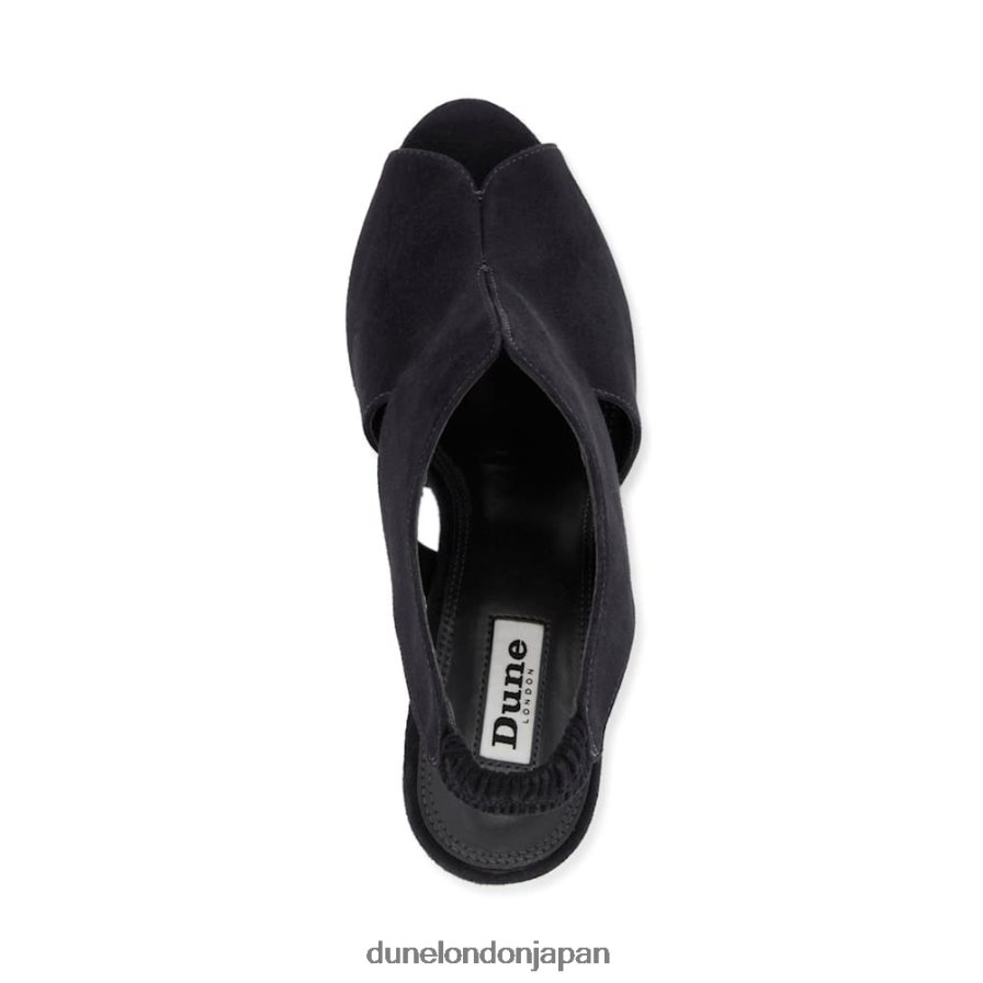 マルセラ コンフォートスエードヒールサンダル 黒 女性 Dune London 4JB82R606
