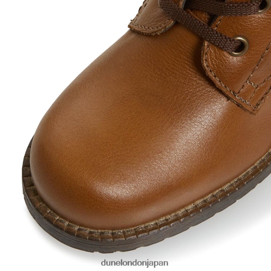 パース レースアップミッドブロックヒールアンクルブーツ 黄褐色 女性 Dune London 4JB82R611