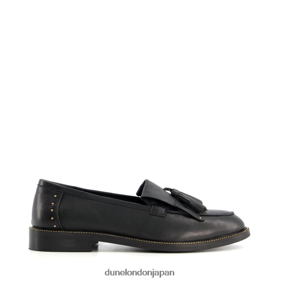 グレンダス エプロンタッセルローファー 黒 女性 Dune London 4JB82R616