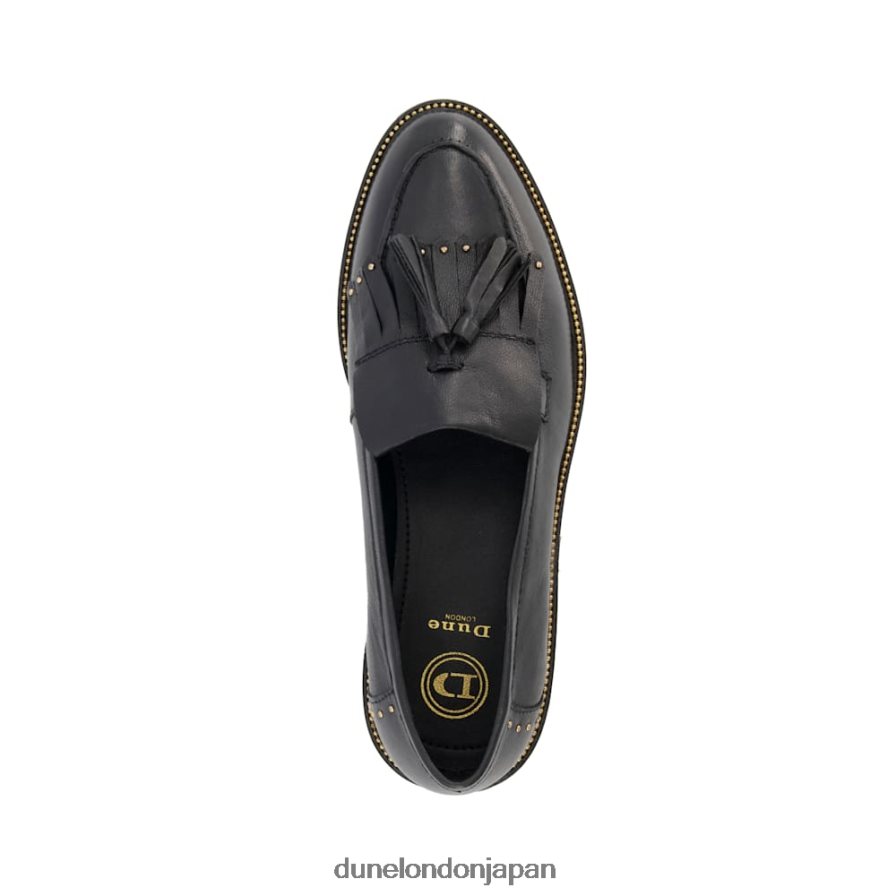 グレンダス エプロンタッセルローファー 黒 女性 Dune London 4JB82R616