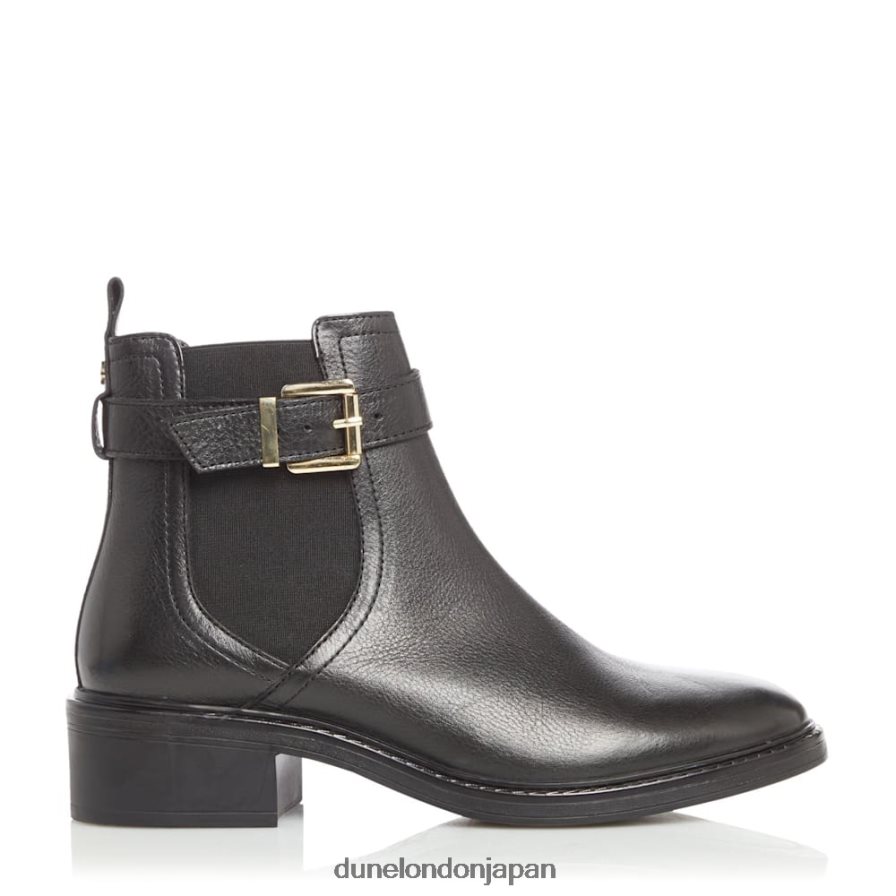 ピロス バックルストラップアンクルブーツ 黒 女性 Dune London 4JB82R618
