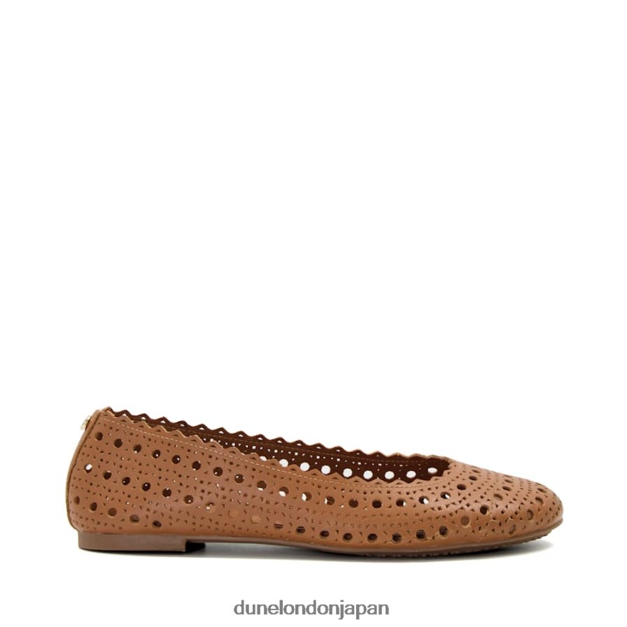 ハローズ レーザーカットディテール バレエシューズ 黄褐色 女性 Dune London 4JB82R619