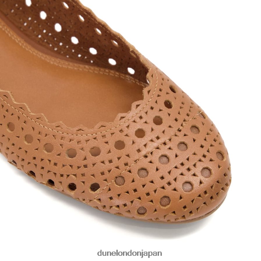 ハローズ レーザーカットディテール バレエシューズ 黄褐色 女性 Dune London 4JB82R619