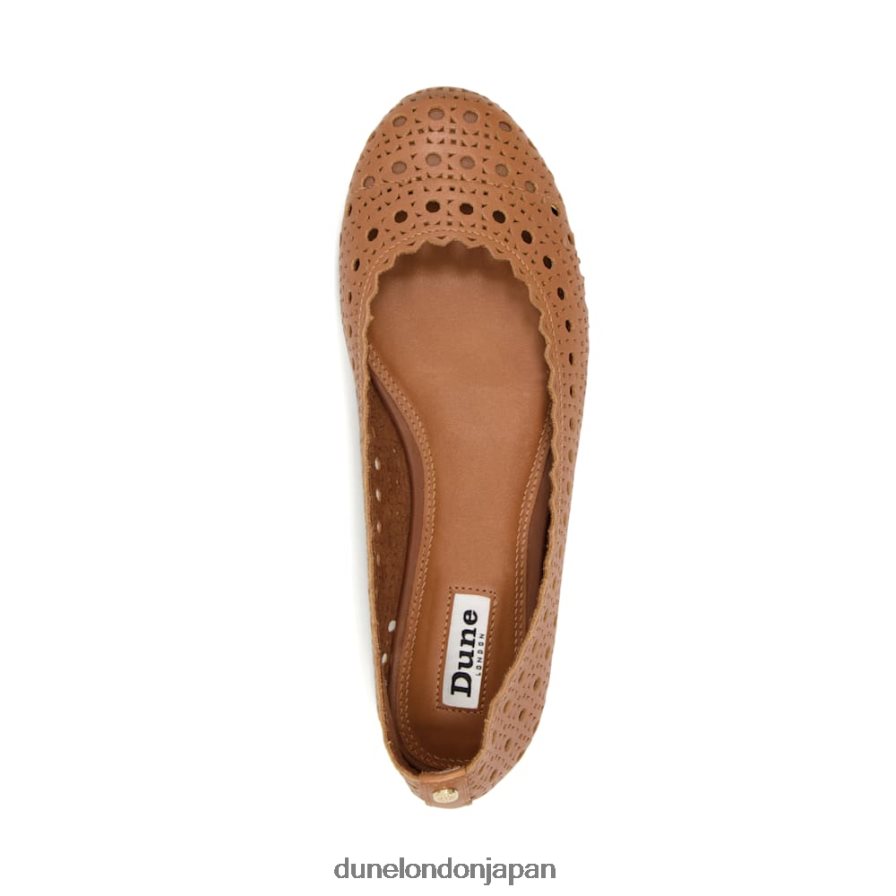 ハローズ レーザーカットディテール バレエシューズ 黄褐色 女性 Dune London 4JB82R619