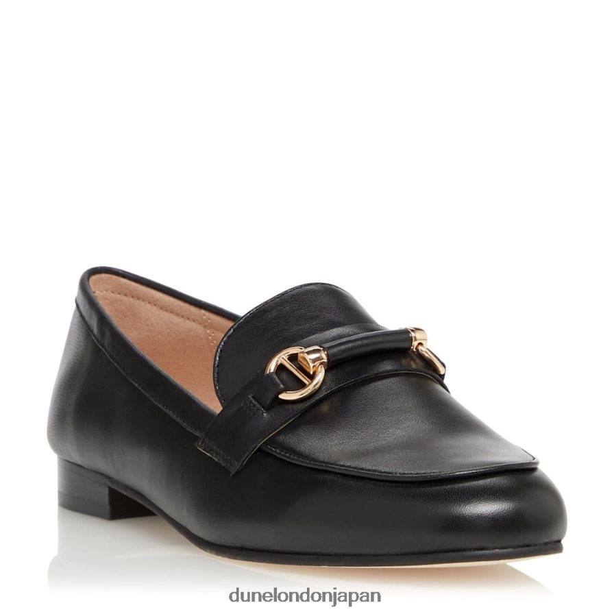 グランジ レザーメタルトリムスナッフルローファー 黒 女性 Dune London 4JB82R620