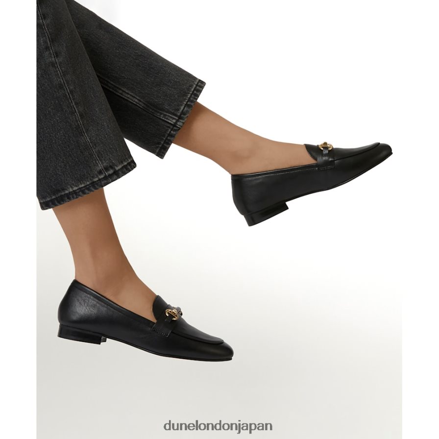 グランジ レザーメタルトリムスナッフルローファー 黒 女性 Dune London 4JB82R620