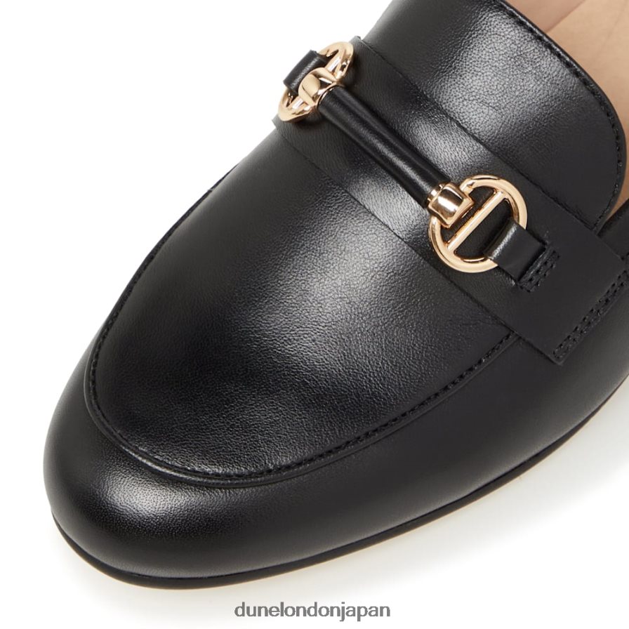 グランジ レザーメタルトリムスナッフルローファー 黒 女性 Dune London 4JB82R620
