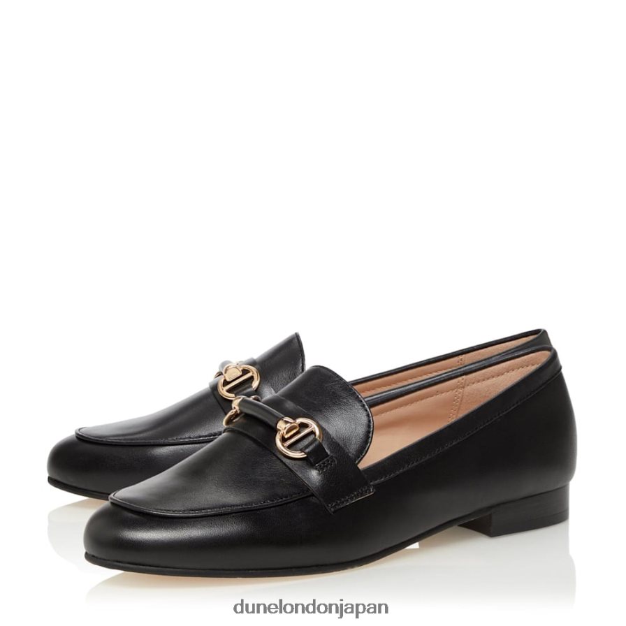 グランジ レザーメタルトリムスナッフルローファー 黒 女性 Dune London 4JB82R620