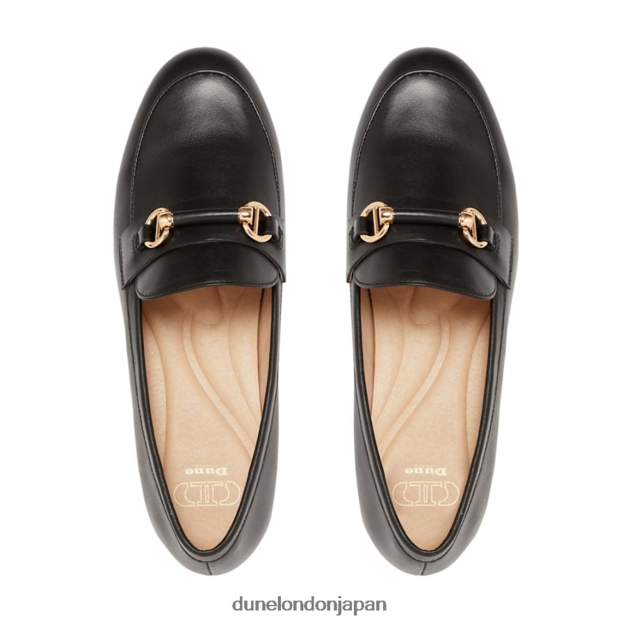 グランジ レザーメタルトリムスナッフルローファー 黒 女性 Dune London 4JB82R620