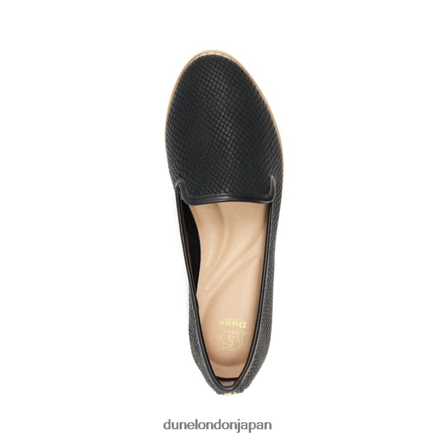 ガレオン船 プリントスポーツローファー 黒 女性 Dune London 4JB82R624