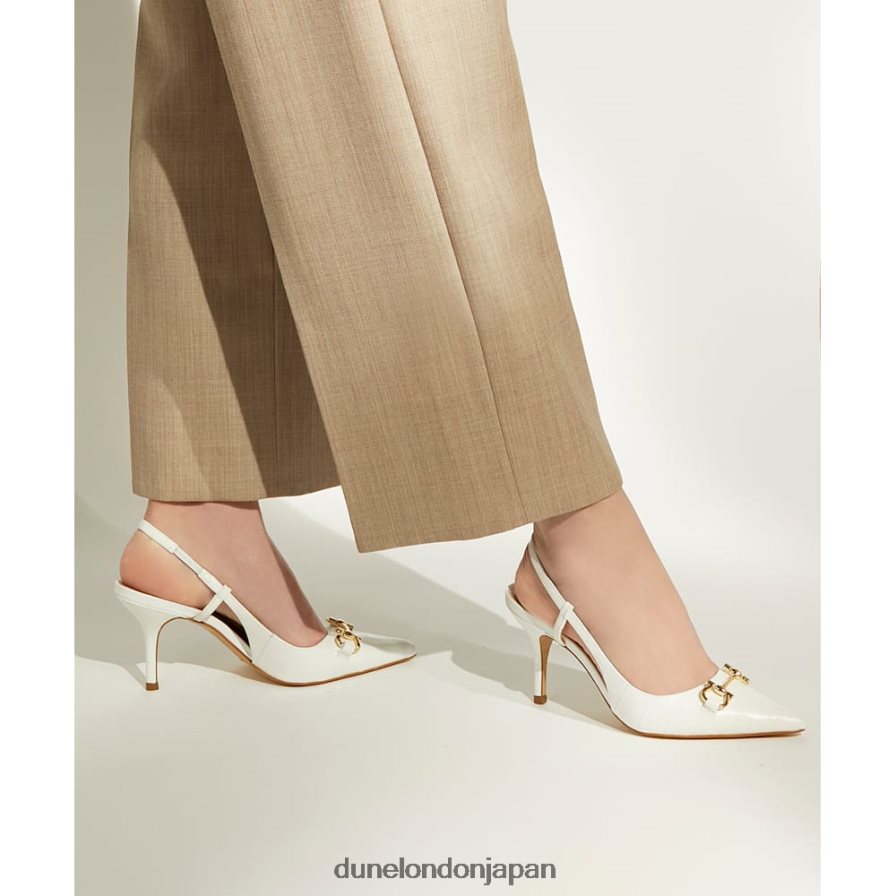 クリック スナッフルトリム スリングバック コート 白 女性 Dune London 4JB82R628