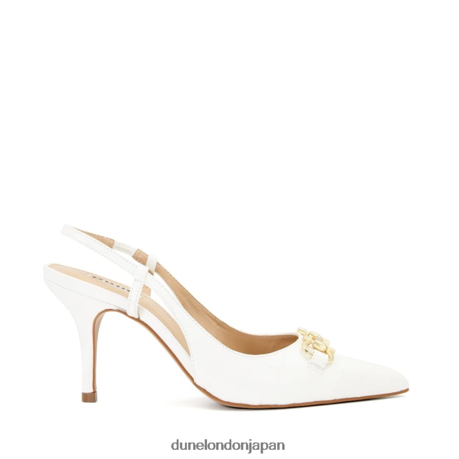 クリック スナッフルトリム スリングバック コート 白 女性 Dune London 4JB82R628