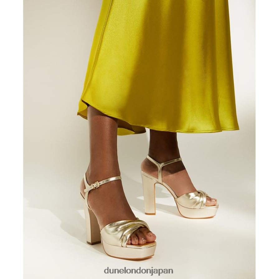マリニ フォールドストラップ プラットフォームサンダル シャンパン 女性 Dune London 4JB82R631